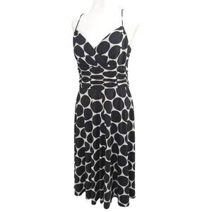 Jones Wear black & white big polka dot spaghetti strap party dress womens 12